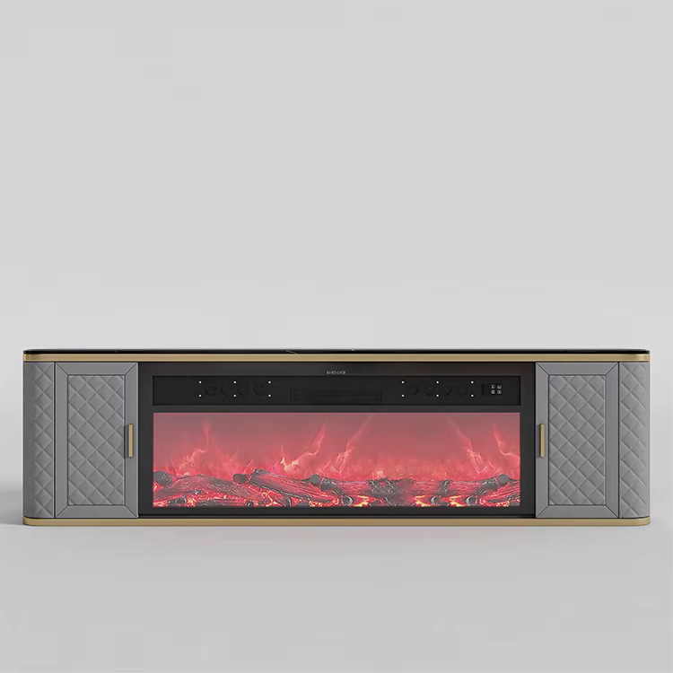 Luxury Living Room Fireplace TV Stand with Smart Music and Marble Top — image 5