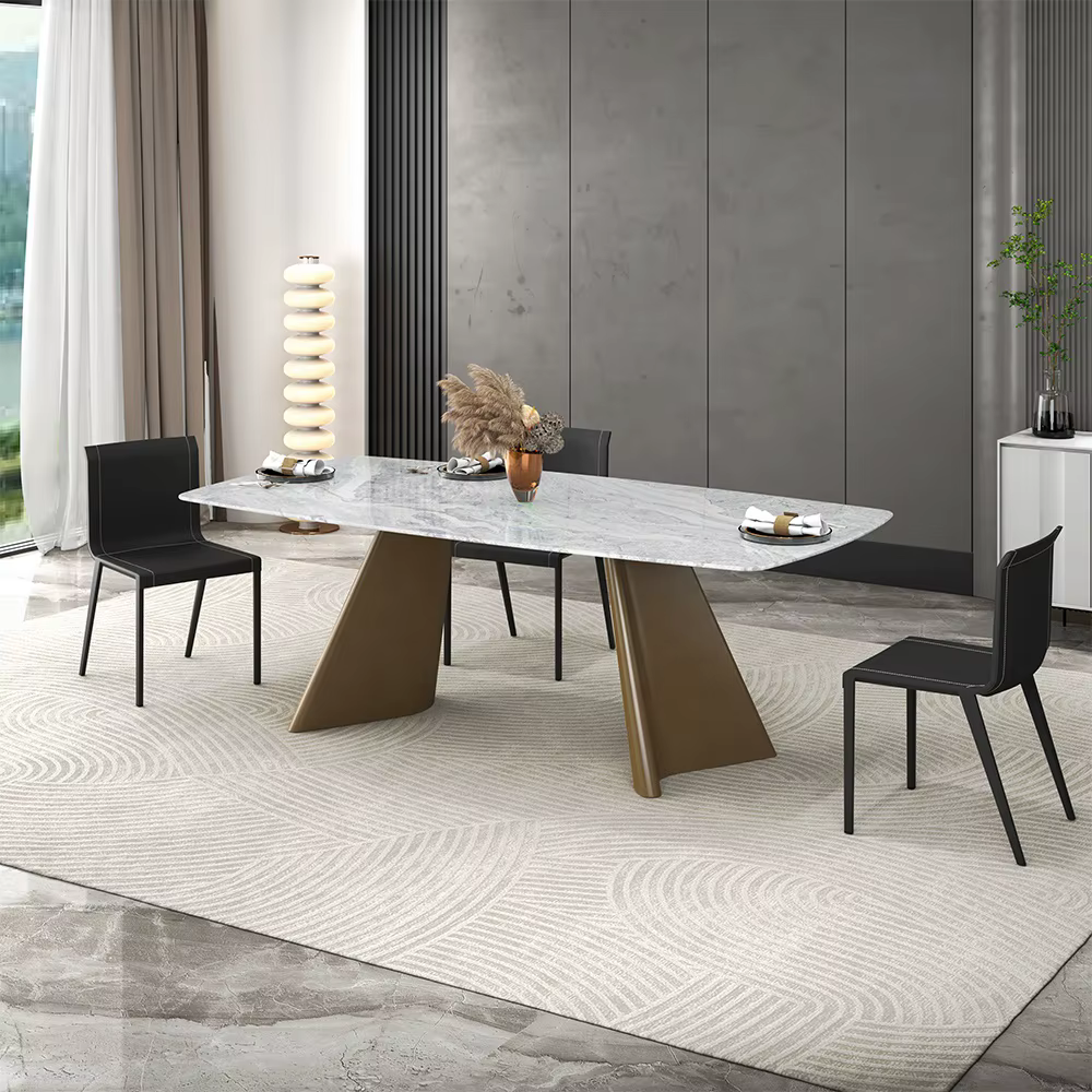Meridian 3 Meter Dining Table with Gold Base and 12 Chairs — image 3