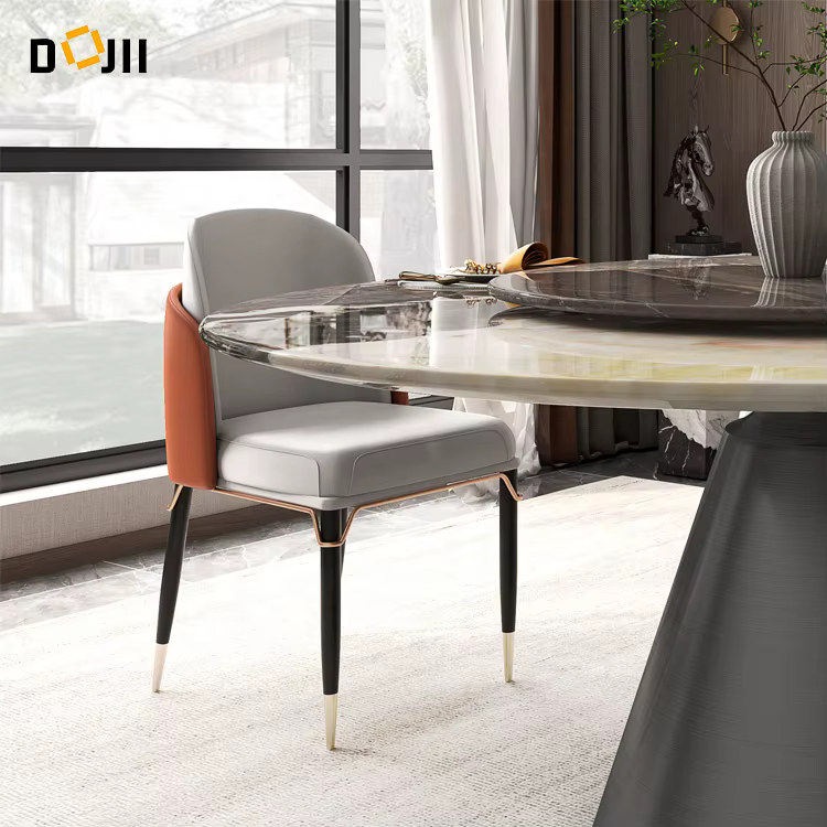 New Designs Round Dining Table with Rotating Center Marble Table Top — image 4