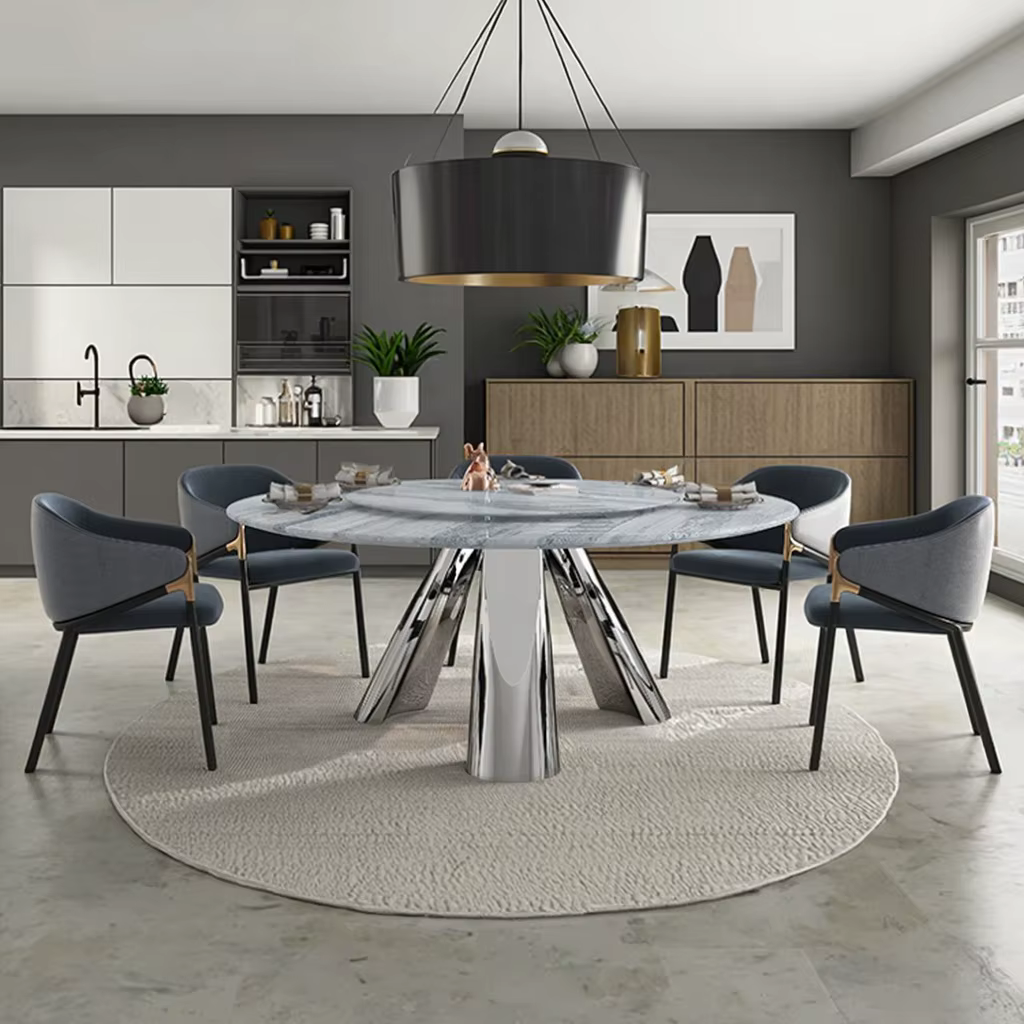 Light British Style Family Dining Table and Chair Set — image 2