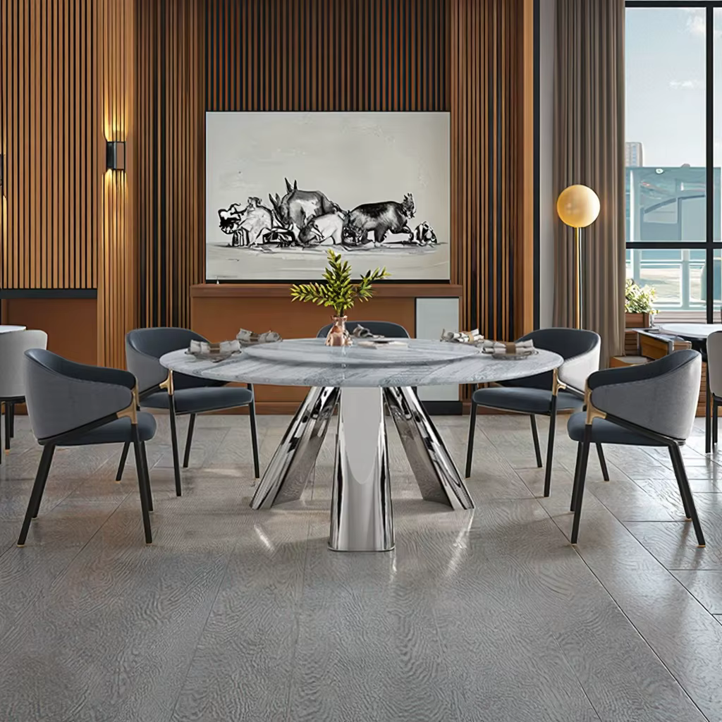 Light British Style Family Dining Table and Chair Set — image 4