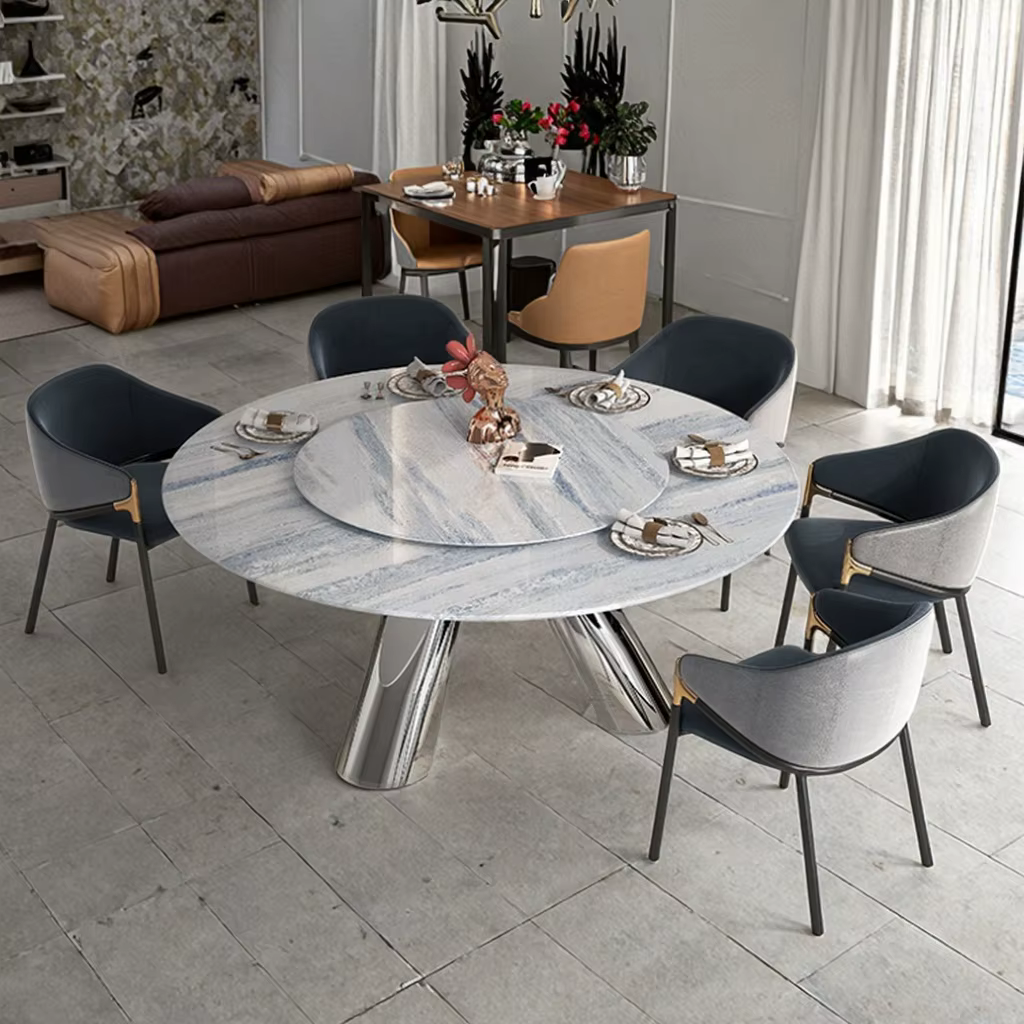 Light British Style Family Dining Table and Chair Set — image 5