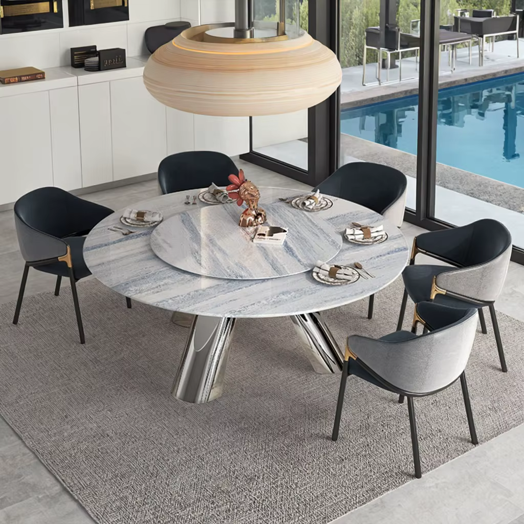 Light British Style Family Dining Table and Chair Set — image 6