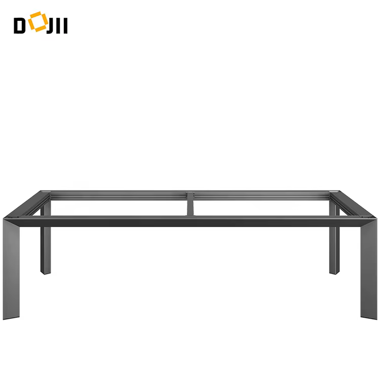 Metric Outdoor Dining Table - Marbled Bright White Ceramic Top with Aluminum Alloy Frame — image 6