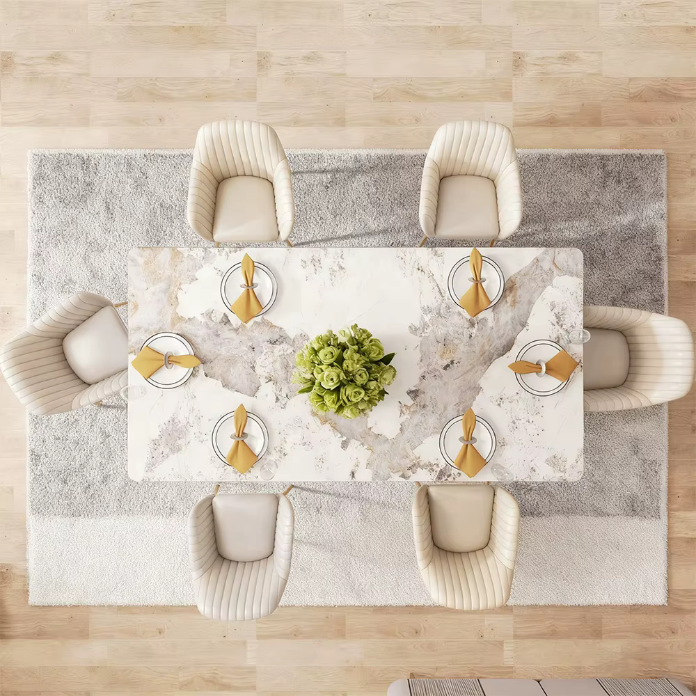 Gold Dining Table and 8 Chair Set — image 2