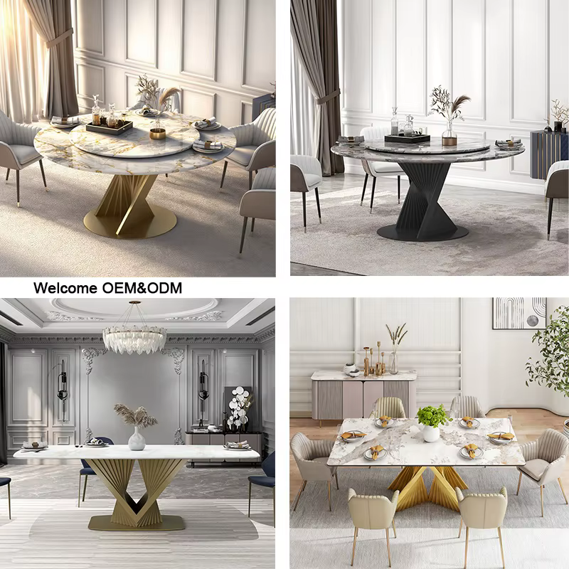 Gold Dining Table and 8 Chair Set — image 5