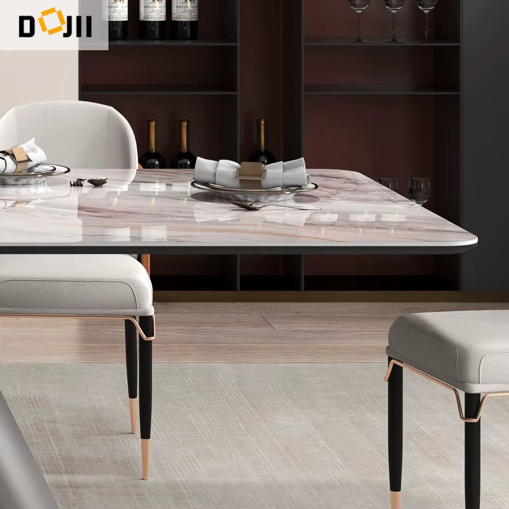 Modern Rectangular Travertine Stone Dining Table — image 4