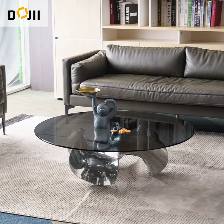 High End Luxury Design Black Tempered Glass Coffee Table — image 2