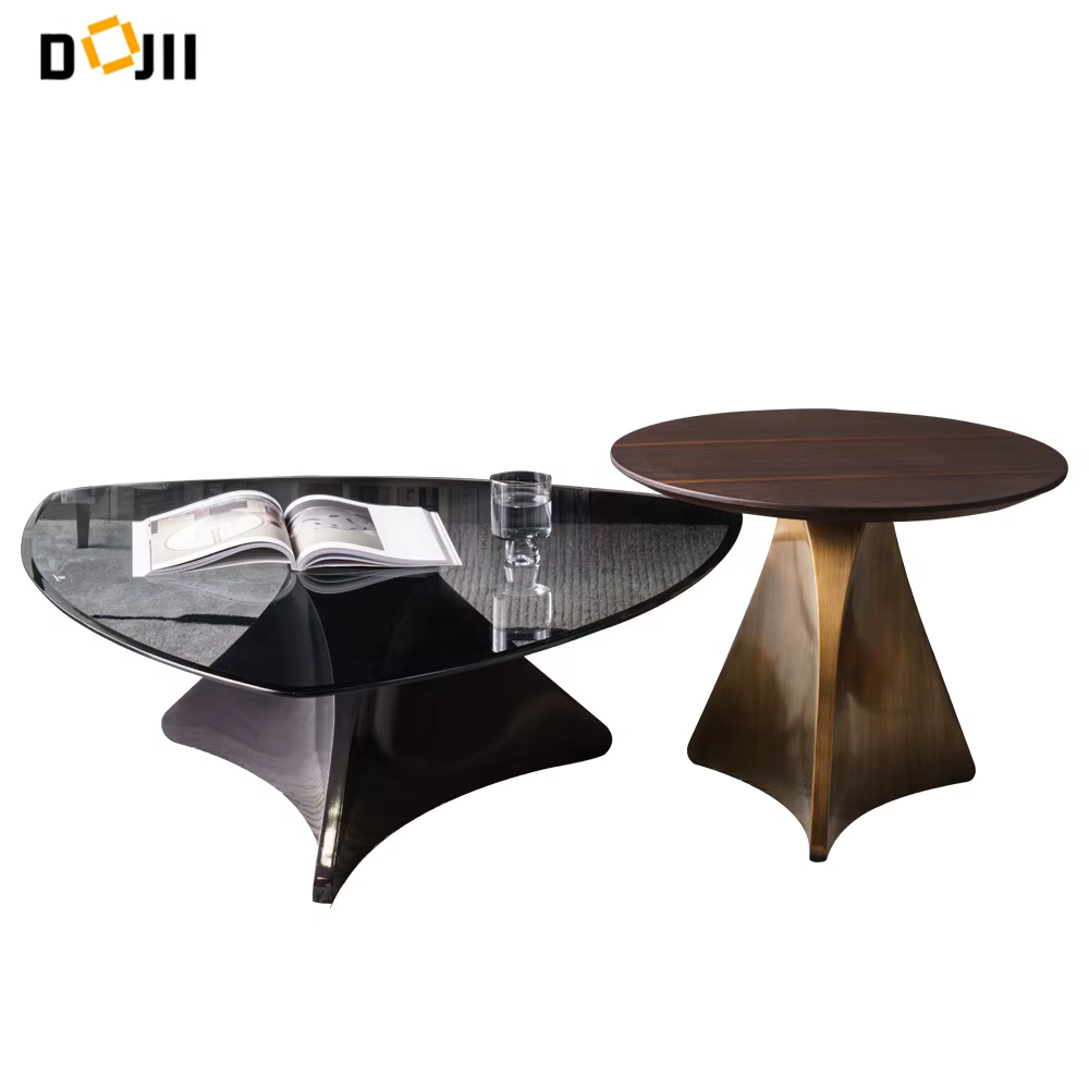Italian Glass and MDF Top Triangle Modern & Contemporary Coffee Table by Dojii — image 5