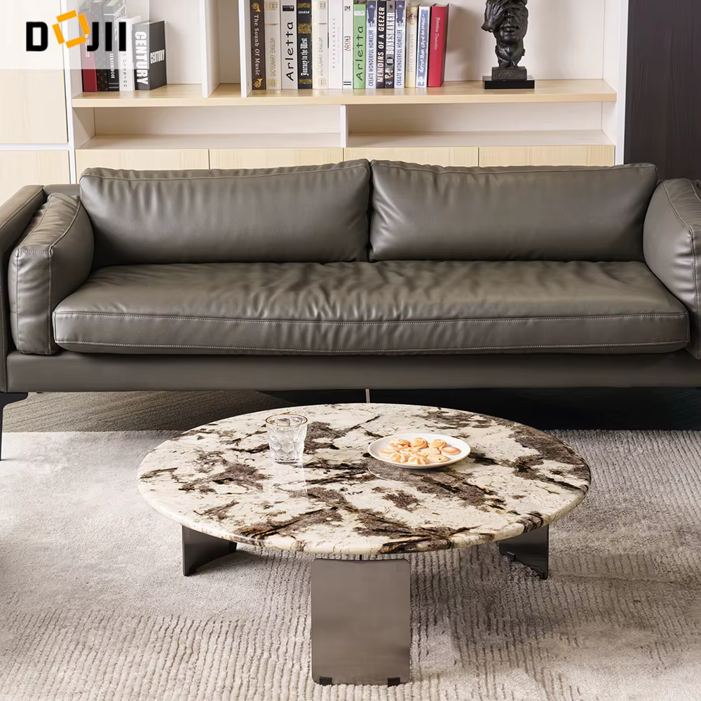 Multifunctional Nesting Travertine Coffee Table Set — image 2