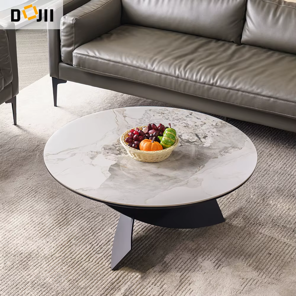Living Room Coffee Desk with Black Metal Legs — image 3
