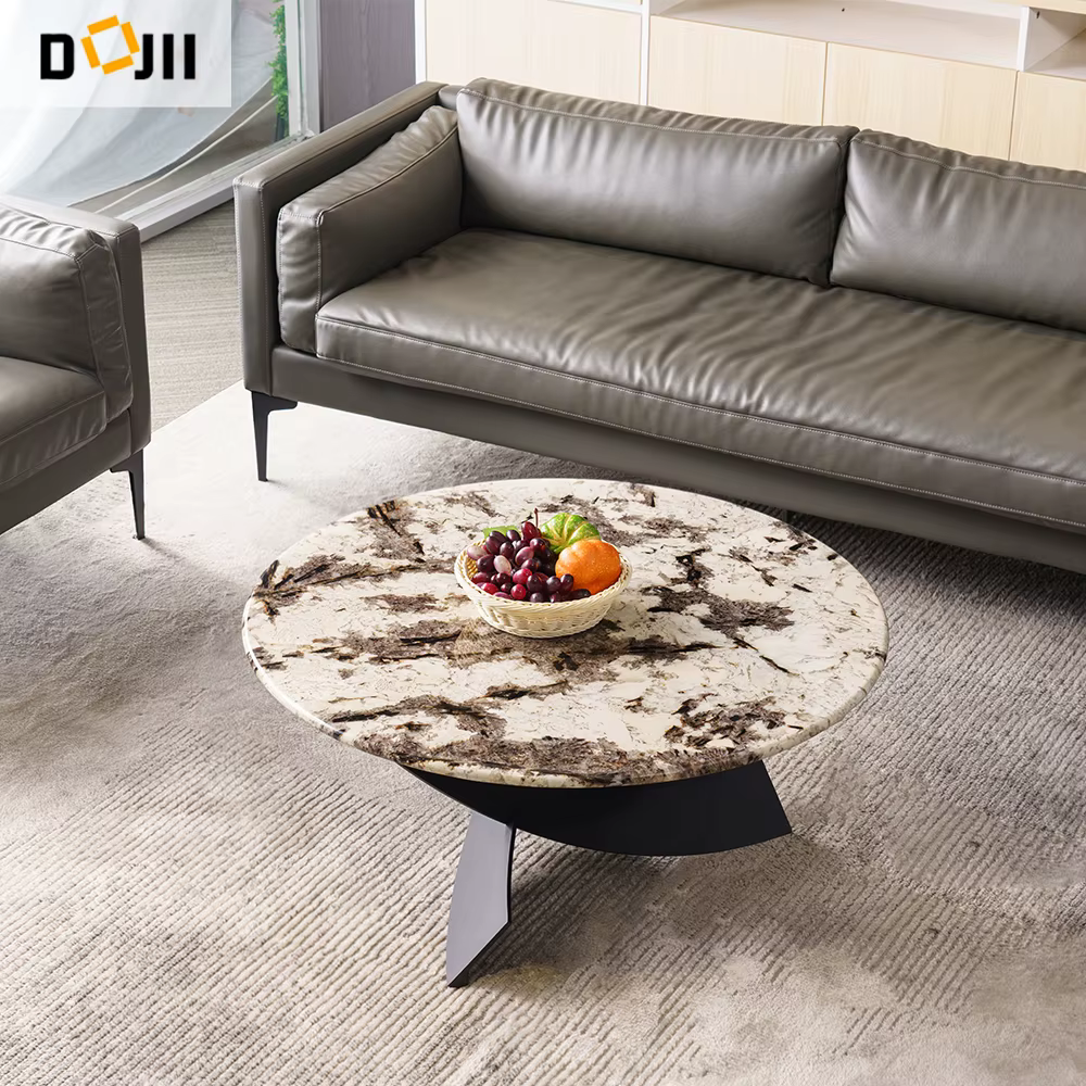 Living Room Coffee Desk with Black Metal Legs — image 4