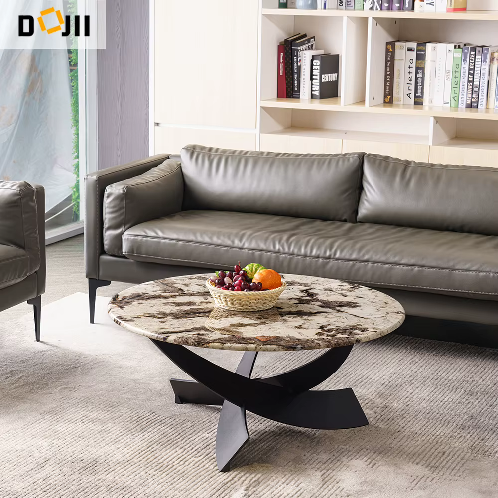 Living Room Coffee Desk with Black Metal Legs — image 5