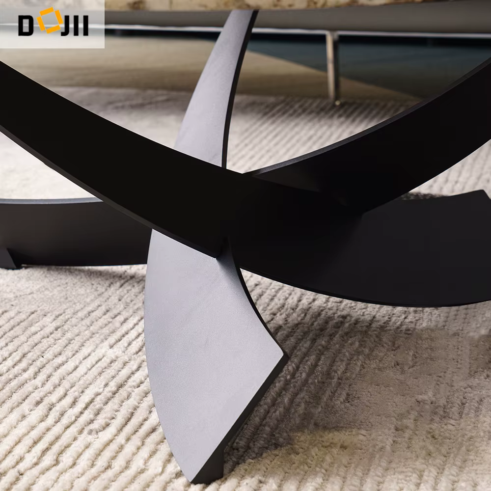Living Room Coffee Desk with Black Metal Legs — image 6