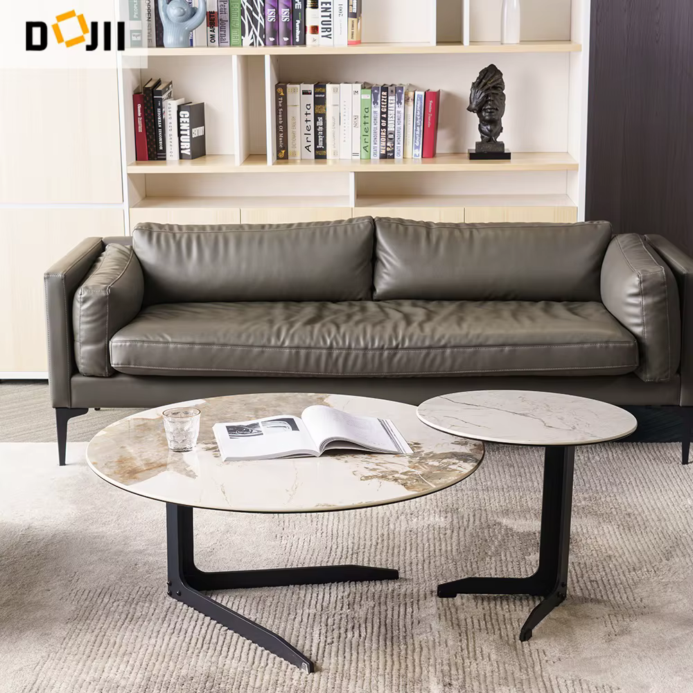 Contemporary Style Wrought Iron Sofa Side C-Shaped Table — image 2