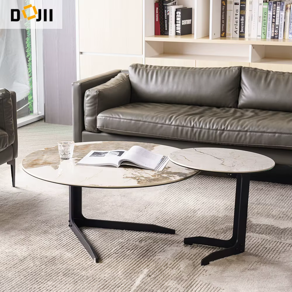 Contemporary Style Wrought Iron Sofa Side C-Shaped Table — image 3