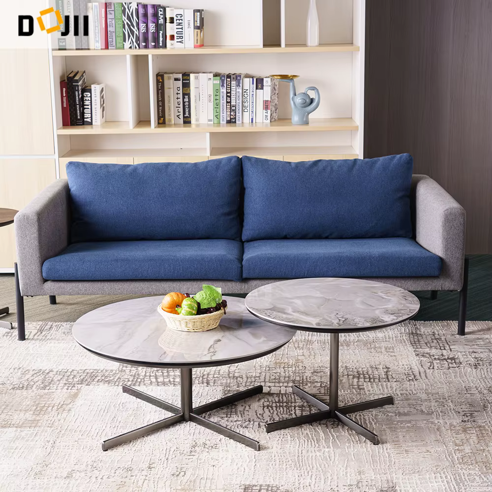 Italian Style Luxurious Round Edge Slate Tea Table — image 2