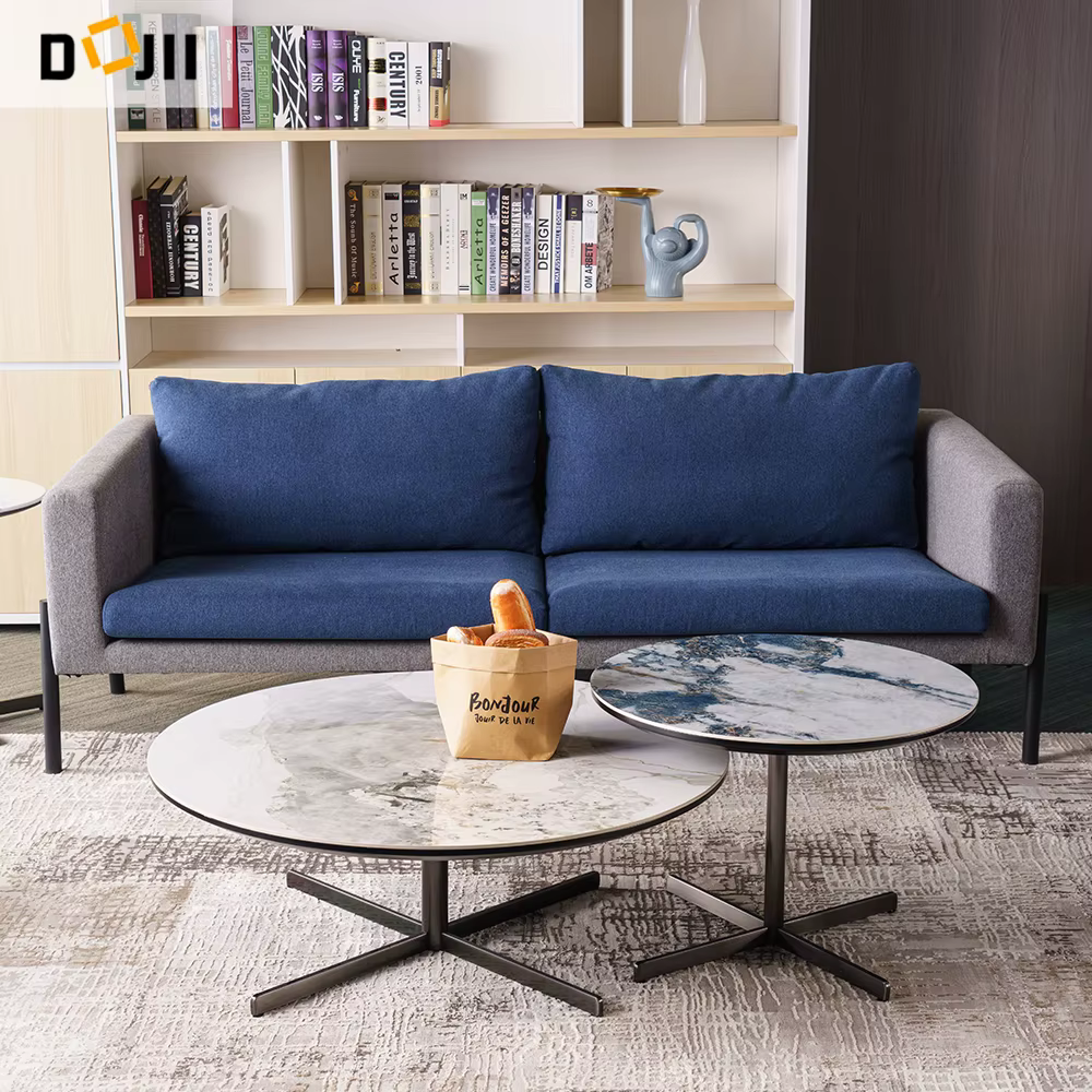 Italian Style Luxurious Round Edge Slate Tea Table — image 3
