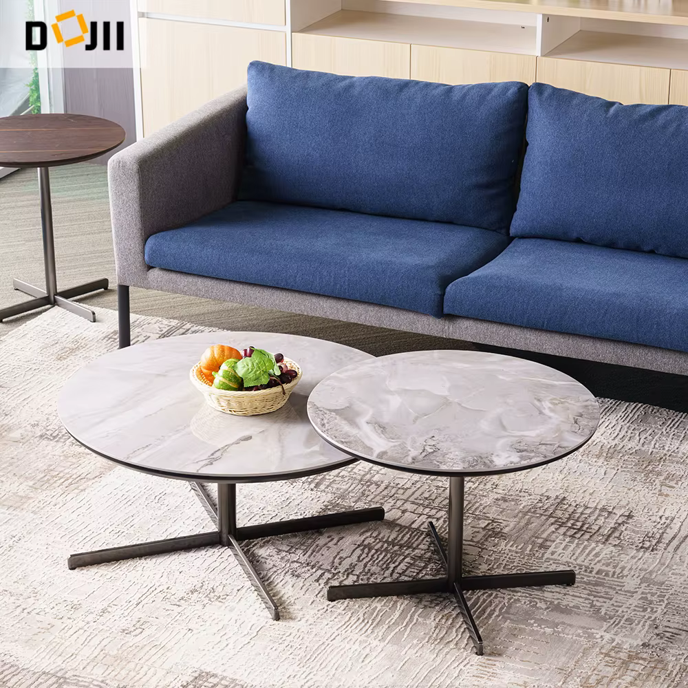 Italian Style Luxurious Round Edge Slate Tea Table — image 4