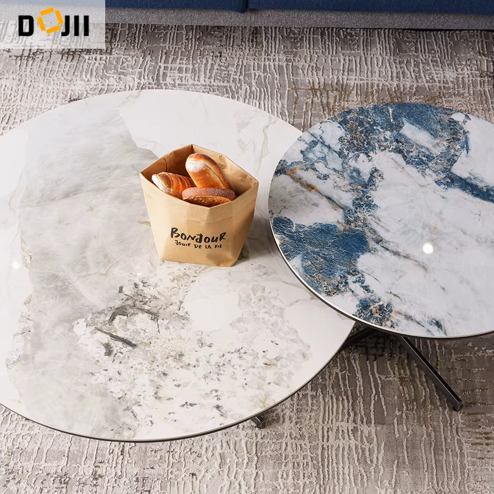 Italian Style Luxurious Round Edge Slate Tea Table — image 5