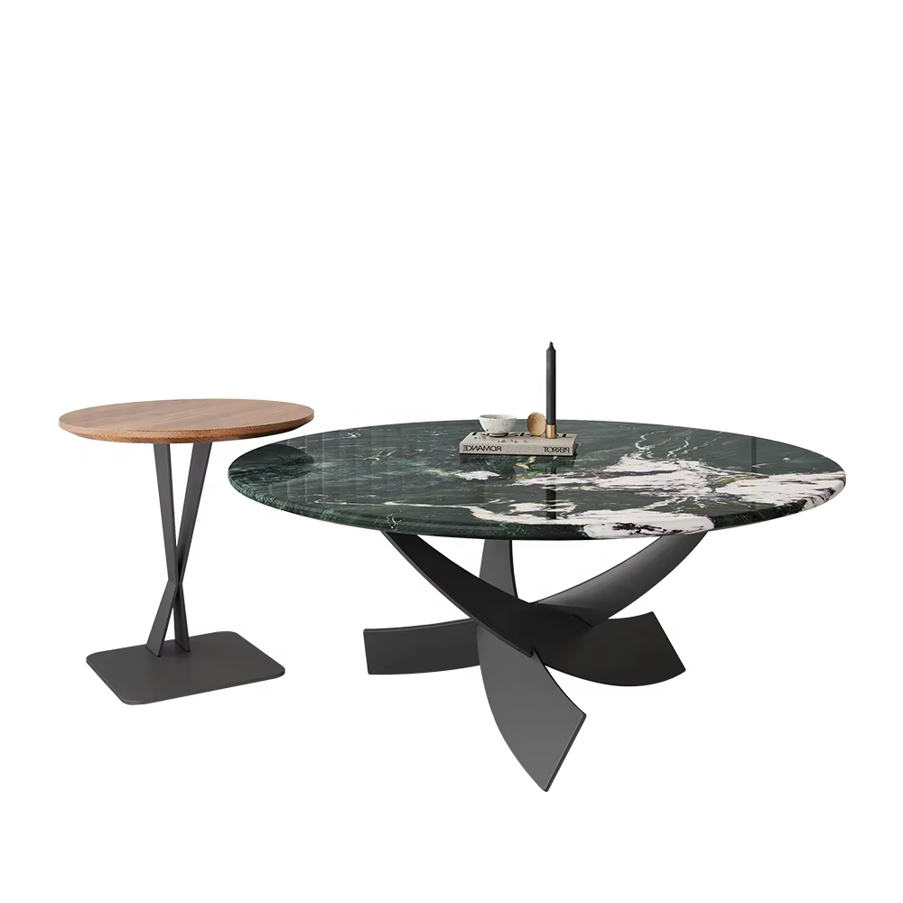 Chinese Style Coffee Table Artistic Modern Coffee Tables for Living Room Marble — image 2
