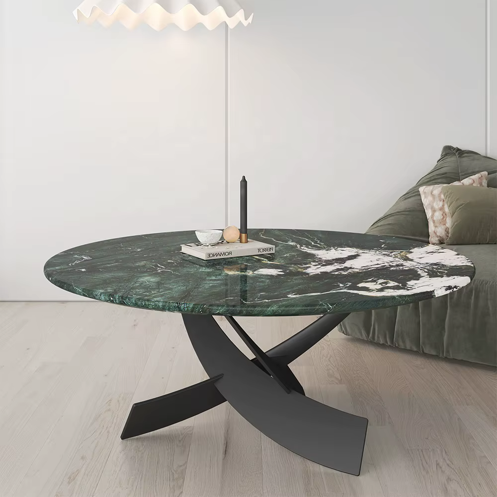 Chinese Style Coffee Table Artistic Modern Coffee Tables for Living Room Marble — image 3
