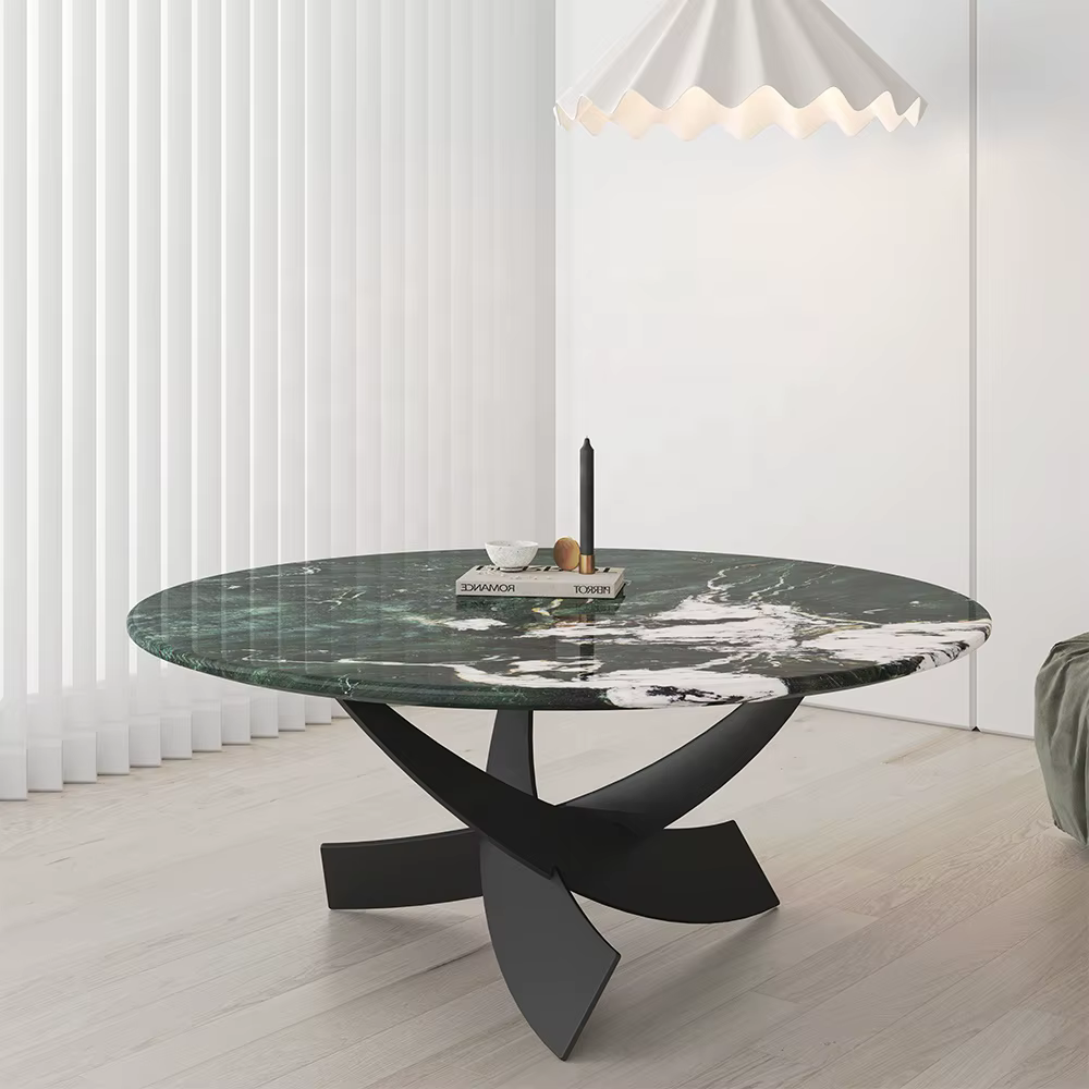 Chinese Style Coffee Table Artistic Modern Coffee Tables for Living Room Marble — image 5