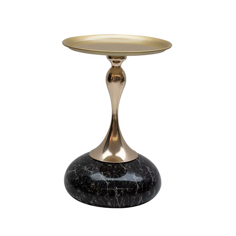 Nordic Accent Round Black Bar Table Coffee Tray — image 2