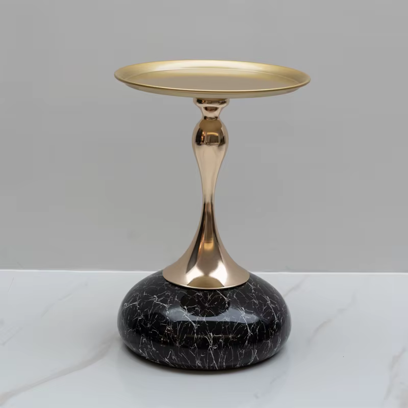 Nordic Accent Round Black Bar Table Coffee Tray — image 3