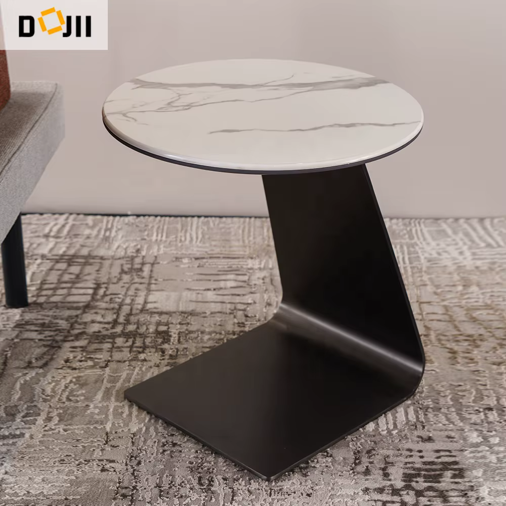 House Decor Light Luxury Decorative Brushed Stainless Steel Coffee Shelf Side Table — image 2