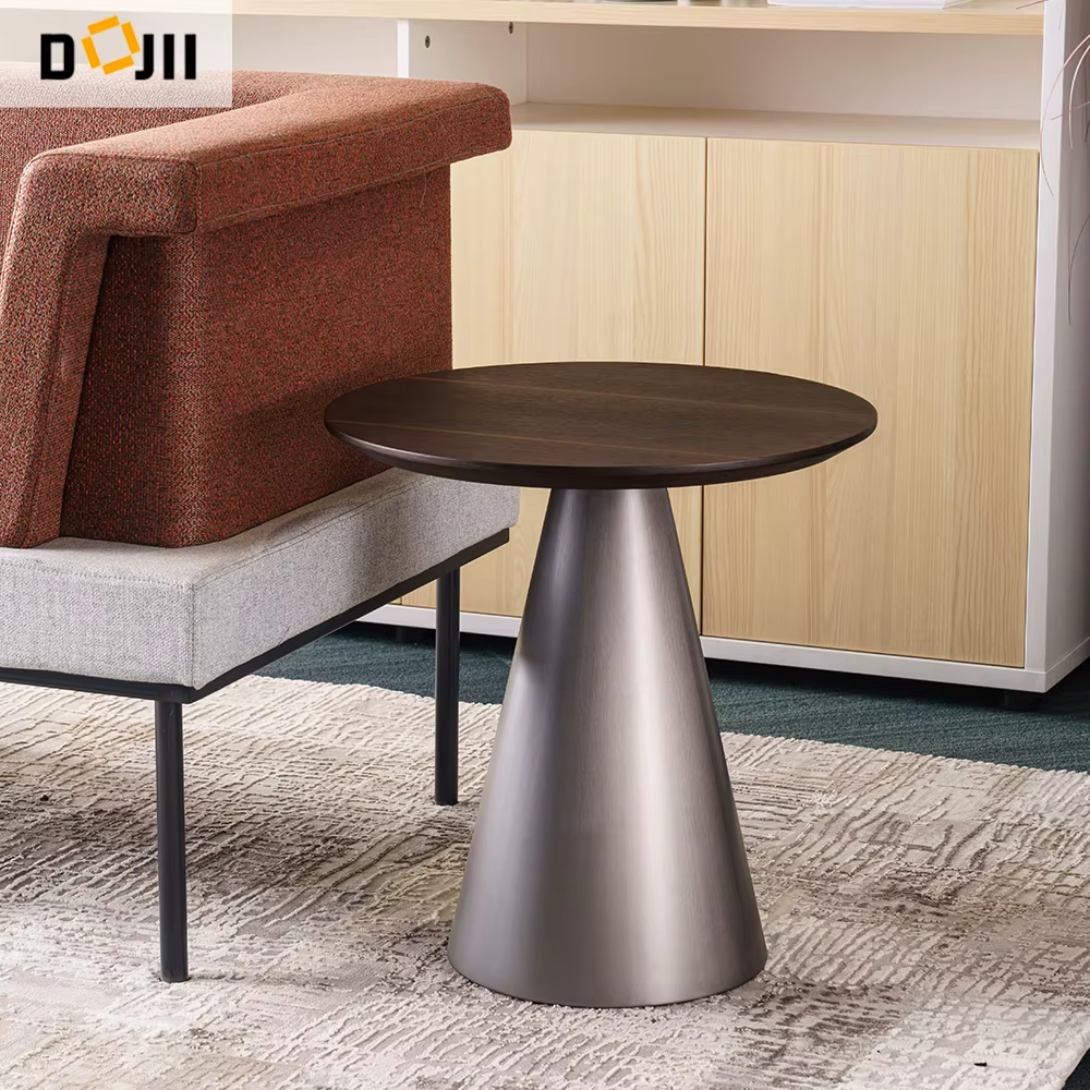 Modern Powder Coated Metal Luxury Sofa & Tapered Bistro Table Set — image 3