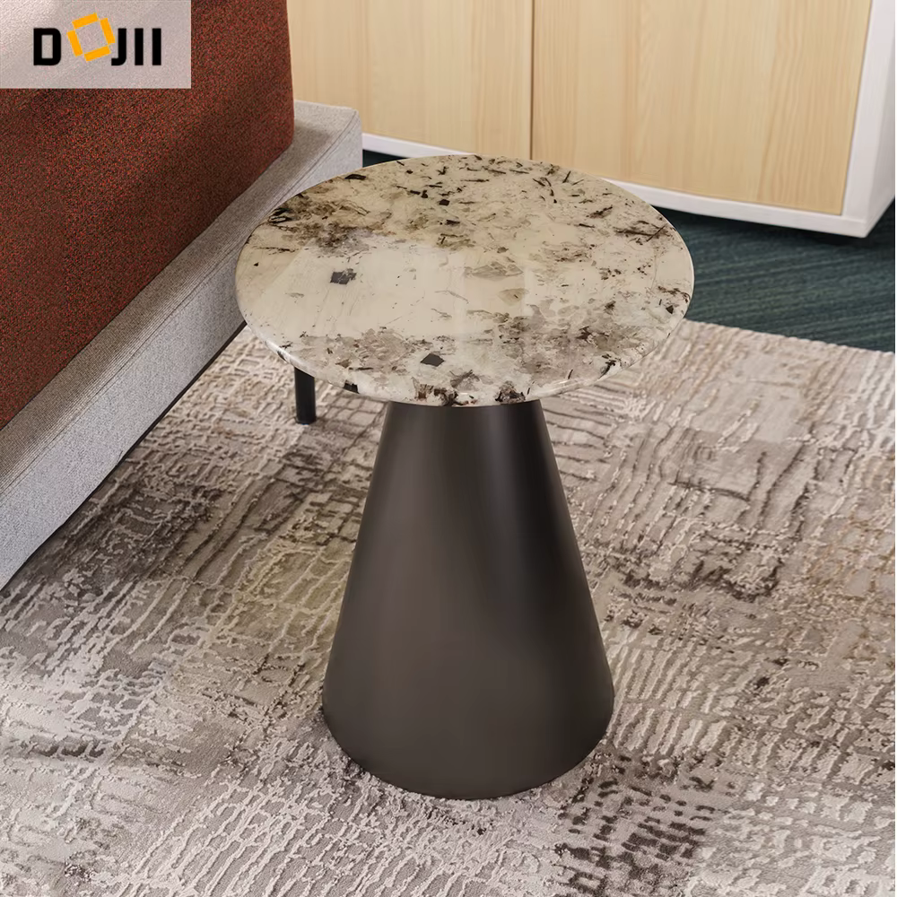 Modern Powder Coated Metal Luxury Sofa & Tapered Bistro Table Set — image 4