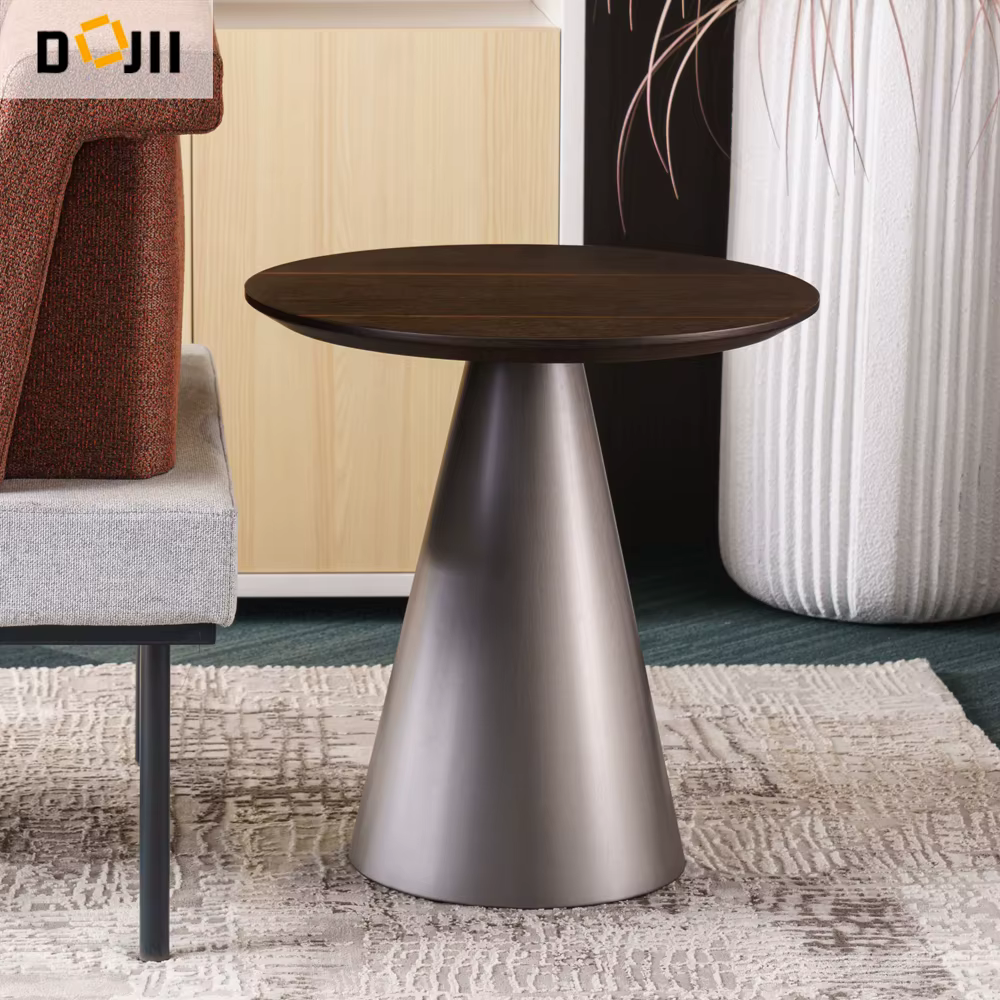 Modern Powder Coated Metal Luxury Sofa & Tapered Bistro Table Set — image 5