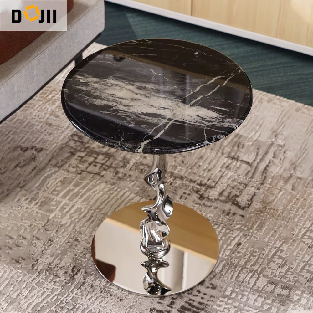 Seagrass Shaped Side Table Round Sofa End Desk — image 2