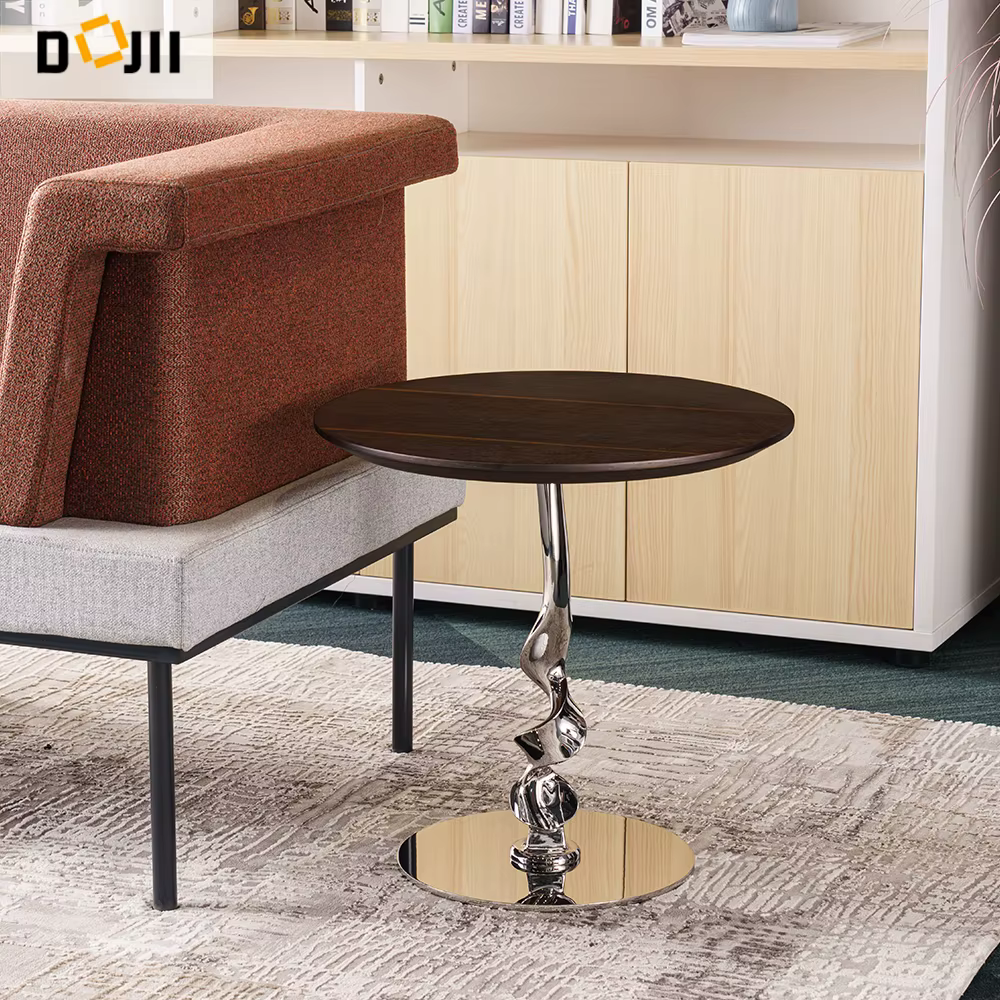 Seagrass Shaped Side Table Round Sofa End Desk — image 5
