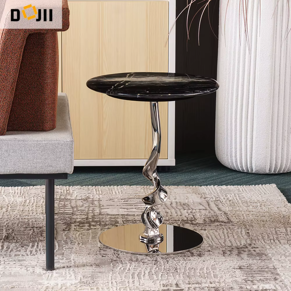 Seagrass Shaped Side Table Round Sofa End Desk — image 6