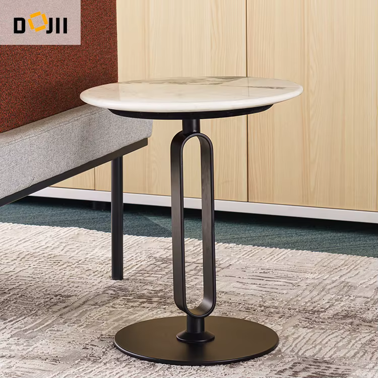 Nordic Accent Modern Artificial Stone Metal Table Leg Floor Coffee Laptop Table — image 3