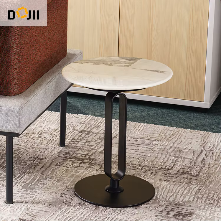 Nordic Accent Modern Artificial Stone Metal Table Leg Floor Coffee Laptop Table — image 4
