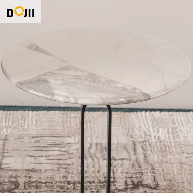 Nordic Accent Modern Artificial Stone Metal Table Leg Floor Coffee Laptop Table — image 5