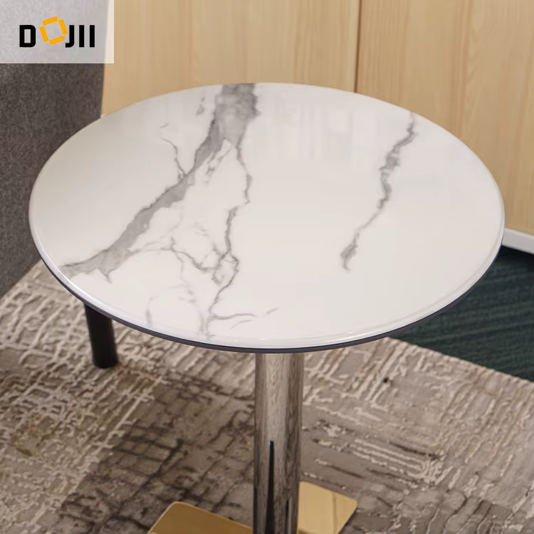 Luxury Contemporary Modern Set Stainless Steel Stand With Natural Marble Top — image 5