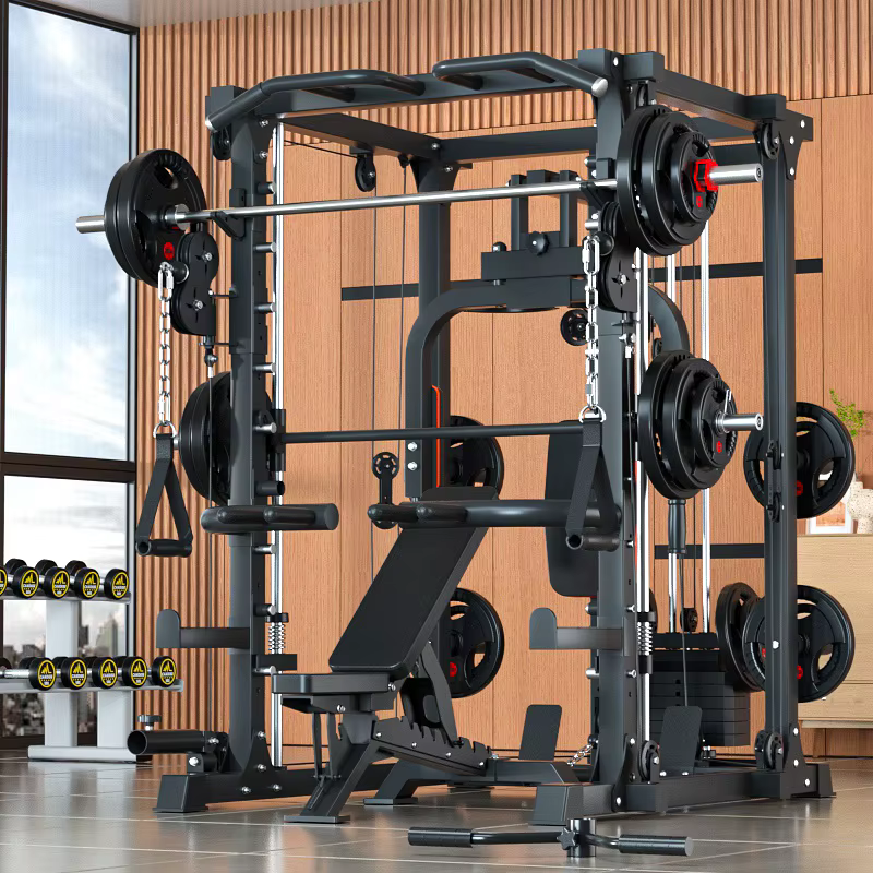 Pinjian Factory Gym Smith Machine Commercial Power Cage Squat Rack Comprehensive Trainer — image 4