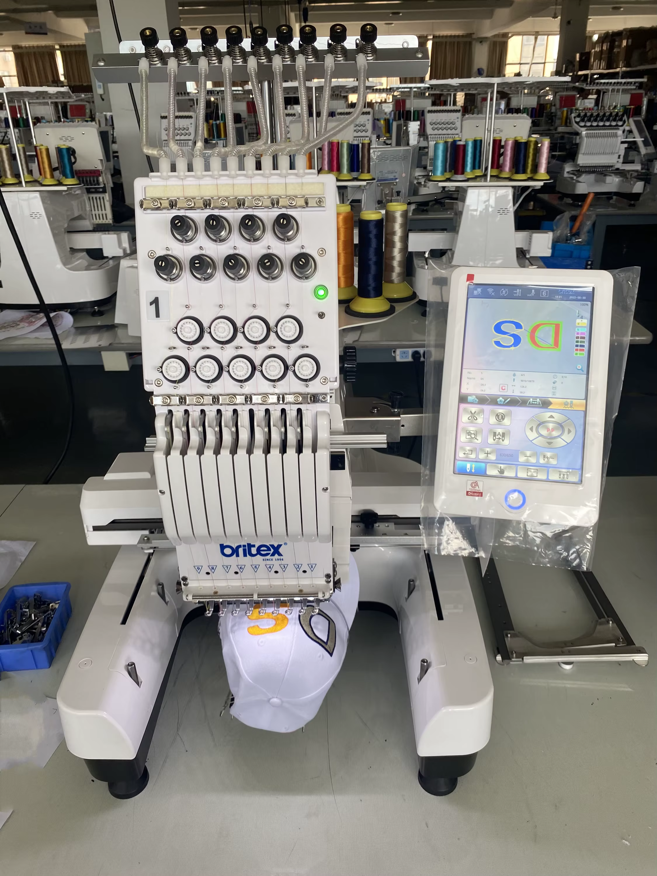 Britex BR-901C 1 Head 9 Needle Computerized Flat Embroidery Machine — image 4