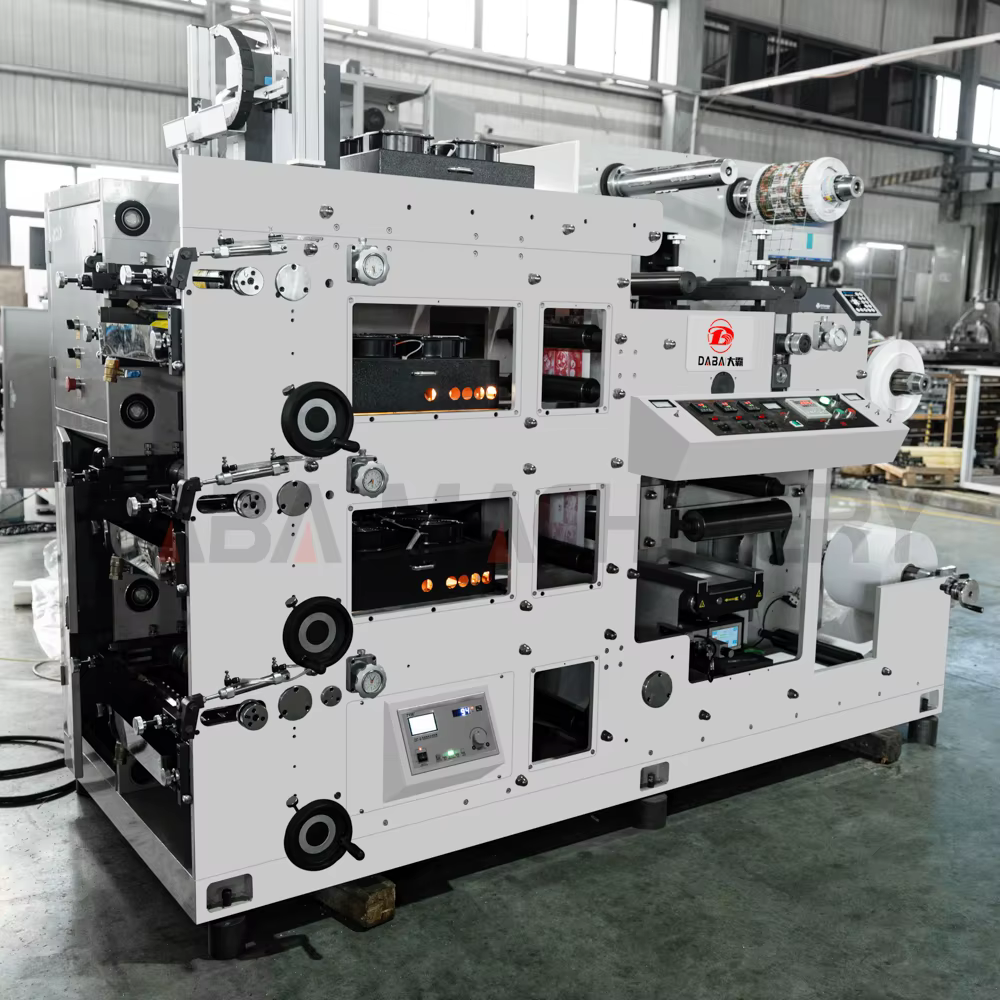 Automatic 3-Color Adhesive Label Roll-to-Roll Flexo Printing Machine with Camera Monitor — image 3