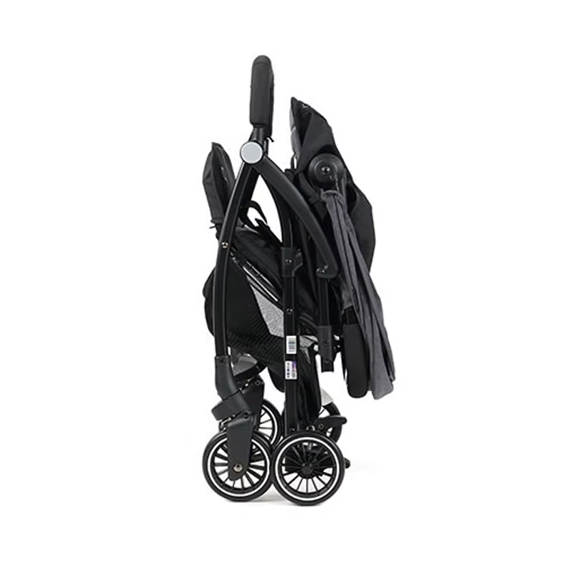 Customizable Portable Folding Cushioned Four-wheel Metal Frame Stroller — image 5