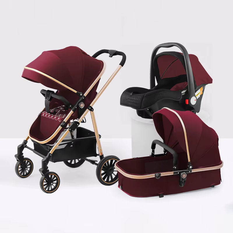 High Landscape 4-Wheel Foldable Metal Stroller — image 3