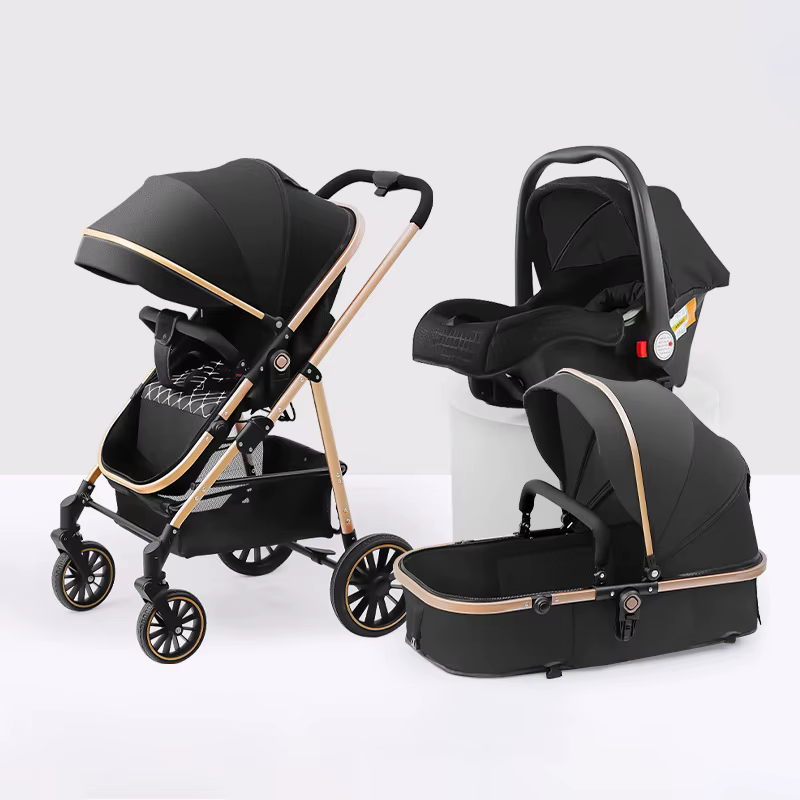 High Landscape 4-Wheel Foldable Metal Stroller — image 5