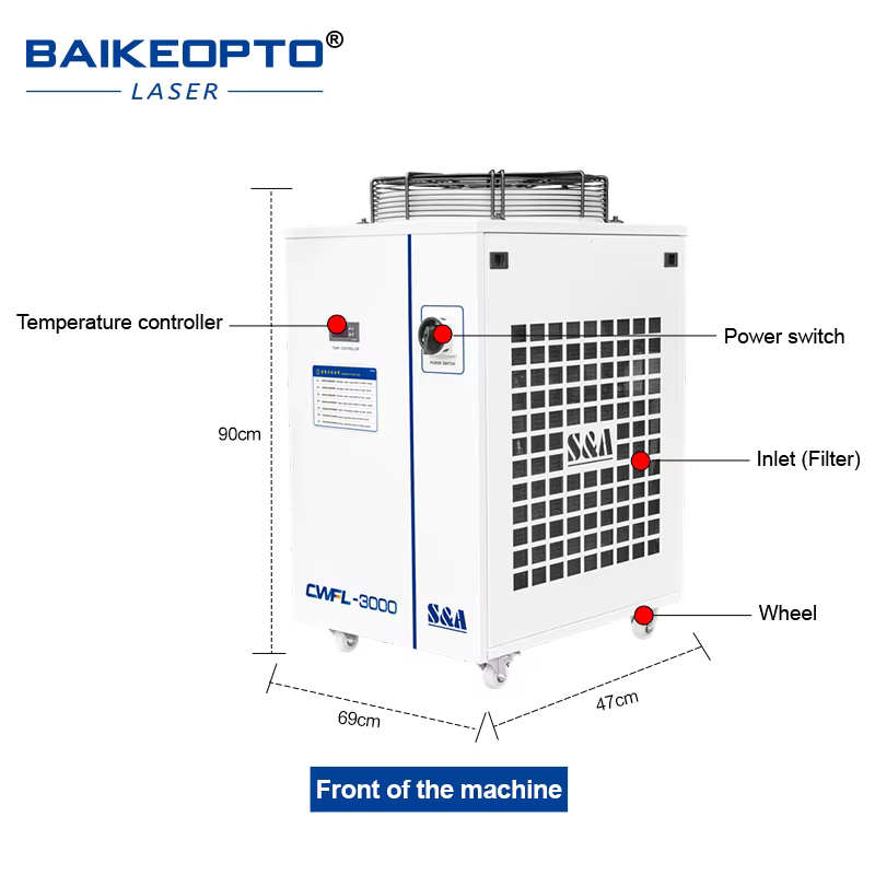 High Accuracy S&A CWFL-3000 Water Chiller — image 2
