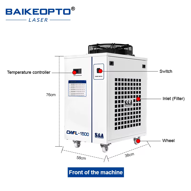 S&A CWFL-1500 1500W Dual Temperature Control Water Chiller — image 2