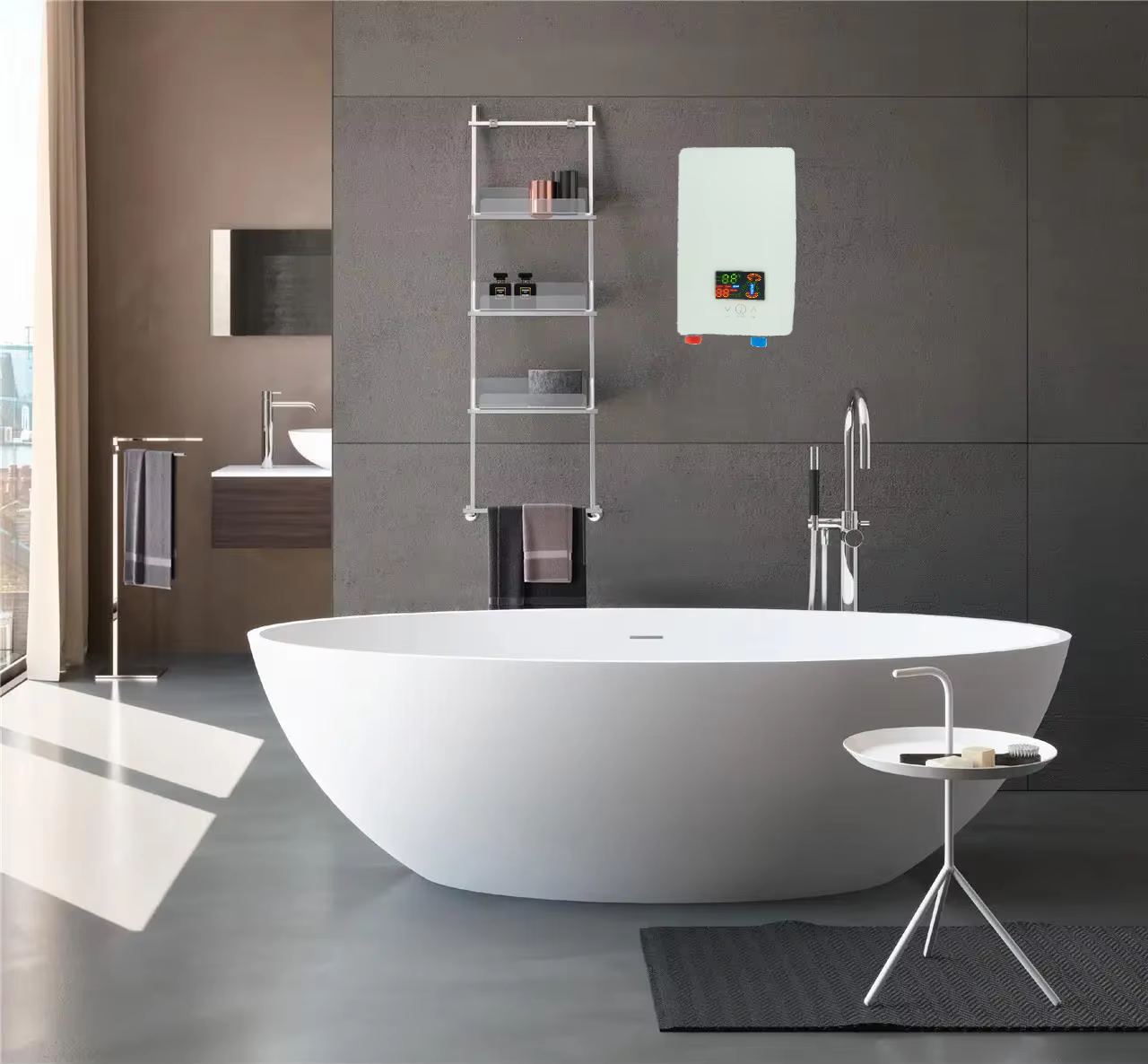 Portable Small Size Button-type Instant Electric Shower Water Heater — image 3