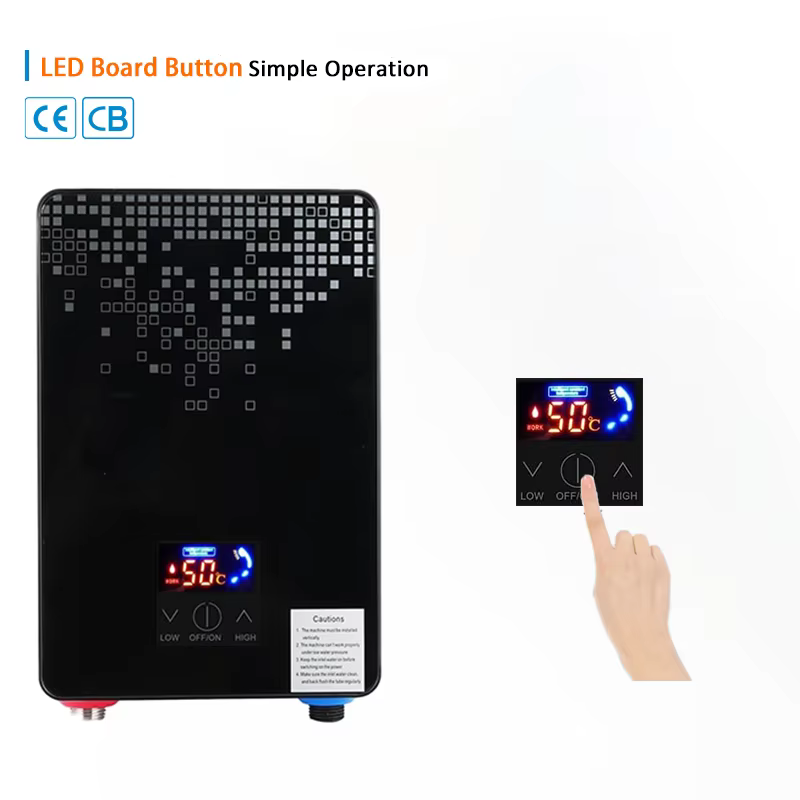 Portable Button-type Big Screen Instant Electric Shower Water Heater — image 3